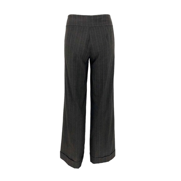 Trina Turk size 4 Dark Gray & Turquoise Pinstripe Wide Leg Pants - Picture 5 of 14